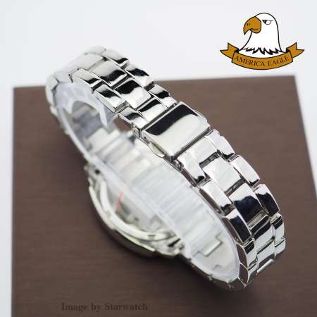 AMERICA EAGLE นาฬิกาข้อมือผู้หญิง สายสแตนเลส รุ่น AE003L - Silver / Blue AMERICA EAGLE นาฬิกาข้อมือผู้หญิง สายสแตนเลส รุ่น AE003L - Silver / Blue