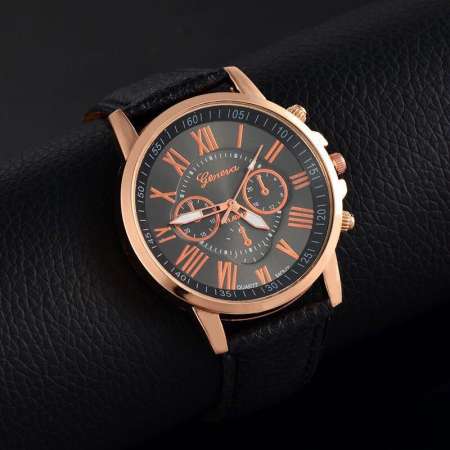 GENEVA Women Watch นาฬิกาข้อมือผู้หญิง PU Leather StrapGP#001BLACK GENEVA Women Watch นาฬิกาข้อมือผู้หญิง PU Leather StrapGP#001BLACK