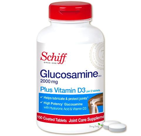 Schiff Glucosamine + Vitamin D3 & HA 2,000 mg x 150 เม็ด ชิฟฟ์ กลูโคซามีน วิตามิน ดี3 บำรุงข้อต่อ หัวเข่า ข้อสะโพก กระดูก