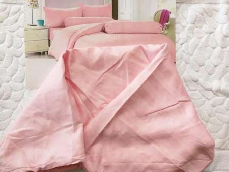 ผ้าปูที่นอนรัดมุม สีชมพูโอโรสอ่อน ลายริ้ว เกรด A ขนาด 3.5 ฟุต 3 ชิ้น (ไม่รวมผ้านวม)  รหัส M002(3.5x3) ลายริ้ว