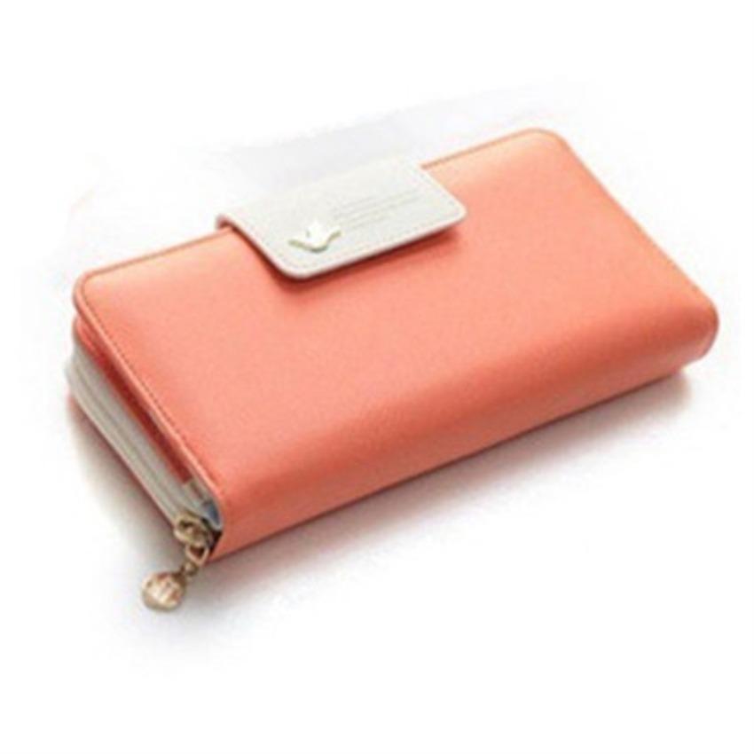 Hannah fashion มาใหม่กระเป๋าสตางค์แบรนด์คุณภาพสูงกระเป๋าสตรีผู้หญิง - สีส้ม