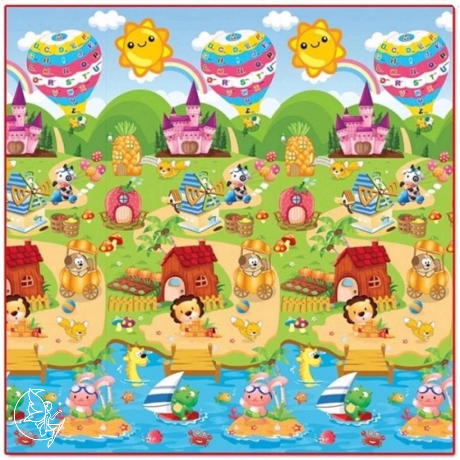 Minlane Kids Lion and ABC Playmats แผ่นรองคลาน เสื่อรองคลาน ลาย สิงโต และ เอบีซี ความหนา 2 ซม. ขนาด 200*180*2 cm.