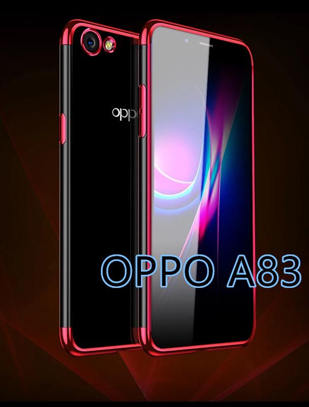 [ส่งจากไทย] Case OPPO A83 เคสออฟโบ้ a83 เคสนิ่ม TPU เคสใสขอบสี สินค้ามาใหม่ สีดำ สีแดง สีนำเงิน เคสสวยและบาง ขายดีมาก สี สีแดง สี สีแดง