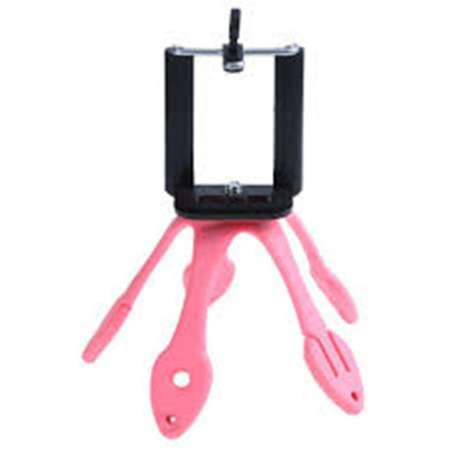 Mini Portable Flexible Gekko Stand Holder Tripod for Phone Camera(pink)