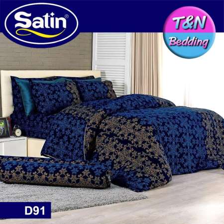 Satin ชุดผ้าปู (ไม่รวมผ้านวม) ซาติน ลาย D91   #Satin2018  Single(3.5ฟุต)/ Queen(5ฟุต)/ King(6ฟุต)