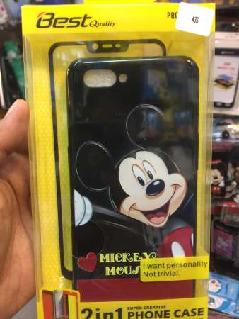 เคส Oppo A3s ประกบหน้าหลังลาย มิคกี้เมาส์(Micky mouse)พร้อมฟิล์มกระจกกันแตกเต็มจอ ลายเดียวกับเคส