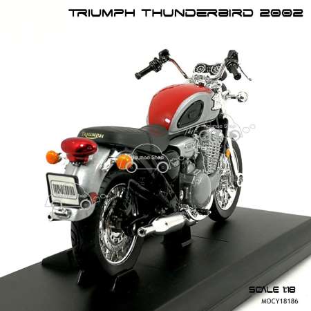 Naynaeshop โมเดล มอเตอร์ไซด์ บิ๊กไบค์ TRIUMPH THUNDERBIRD 2002 สีแดงบรอนด์ (Scale 1:18)