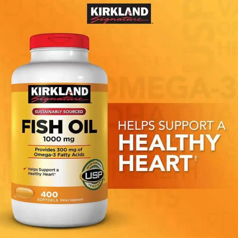 ภาพสินค้าKirkland Fish oil 400 เม็ด น้ำมันปลา DHA EPA จากอเมริกา จากร้าน JN Beauty บน Lazada ภาพที่ 1