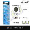 Accell ถ่านกระดุม รุ่น LR626  177/1.5 V  (1 แผง 10 ก้อน)  