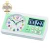 SEIKO นาฬิกาปลุก Alarm Clock พร้อมระบบ Timer รุ่น QHE152W Bronze-Green/White