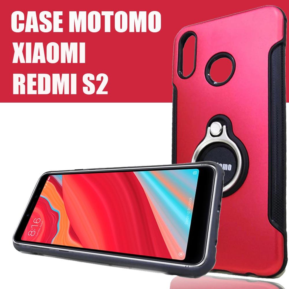 Motomo เคส  Xiaomi Redmi S2 / เสี่ยวหมี่ redmi s2 ขนาดจอ 5.99 นิ้ว รุ่น Shining Series ชนิด ฝาหลังมีแหวน กันกระแทก  ด้านนอก แข็ง ด้านใน นิ่ม  ตั้ั้งได้ สี สีแดง