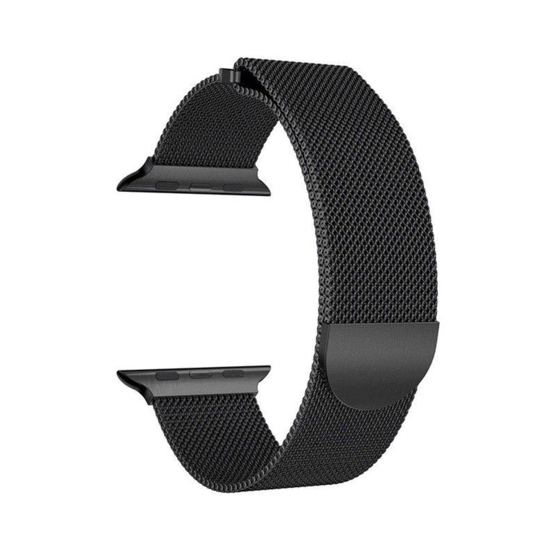 [Popor] ''สายนาฬิกา'' แอปเปิ้ลวอช ซีรี่ส์ 1/2/3/4/5 ขนาด 42/44 มม. มิลาเนส ลูป สีดำ I Watch Series 1 / 2 / 3 / 4 / 5 Size 42/44 mm. Replacement Milanese Loop Black