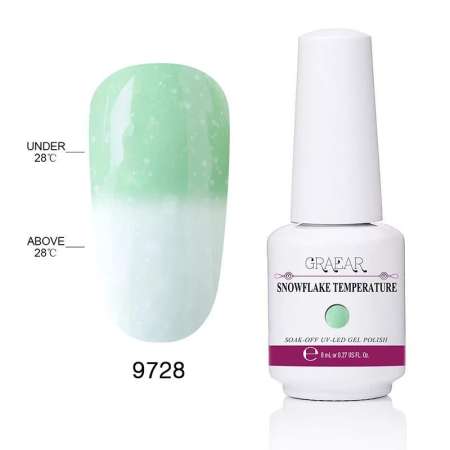 สีทาเล็บเจล GRAEAR  สีเปลี่ยนตามอุณหภูมิ  Snowflake  Temperature Change Colors Series   ขนาด 8 ml.