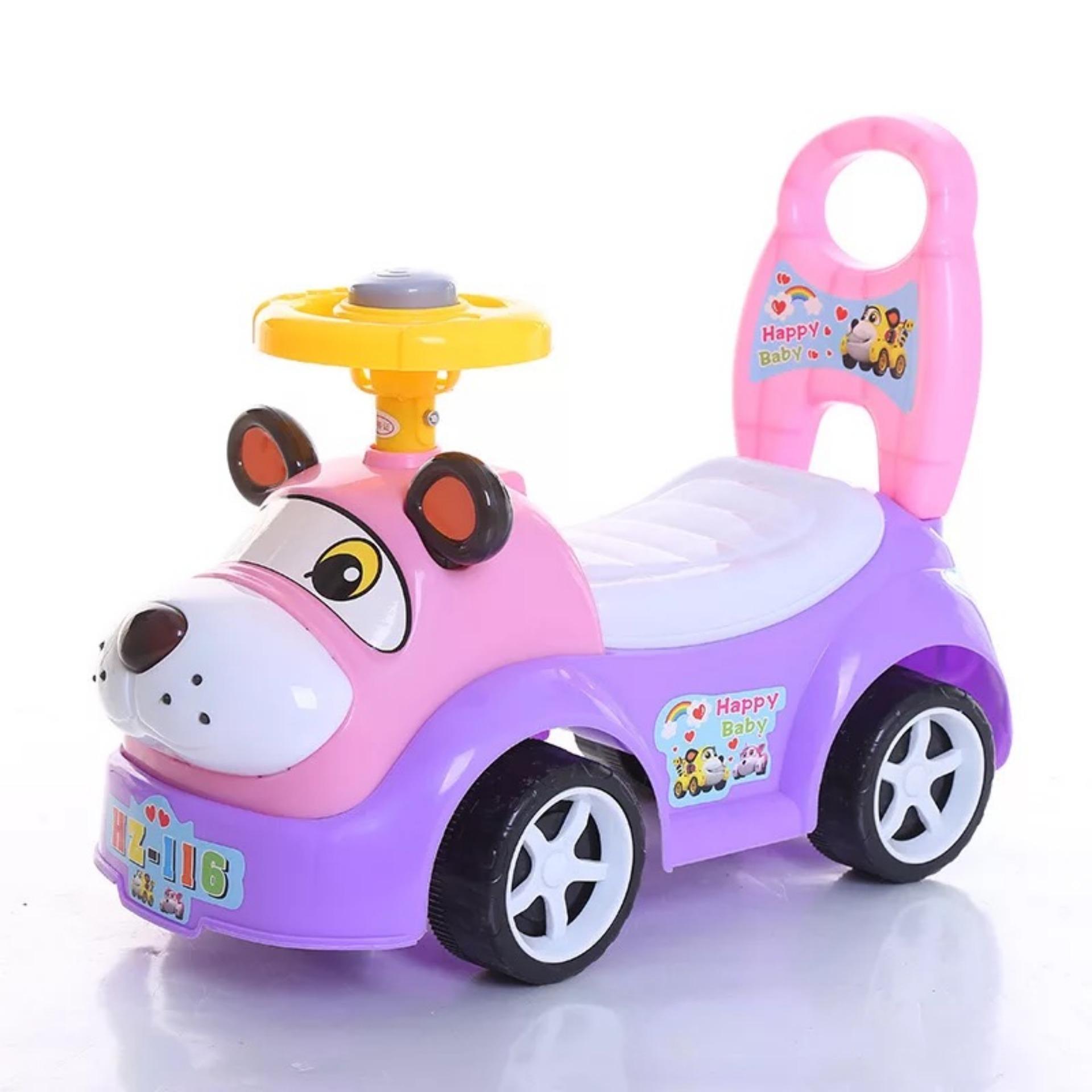 รถขาไถ สุนัข dog มีเสียงเพลง มีที่จับเข็นเด็กได้ สีม่วง Violet