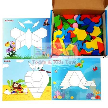 Todds  Kids Toys ของเล่นไม้เสริมพัฒนาการตัวต่อ tangram 250 ชิ้น