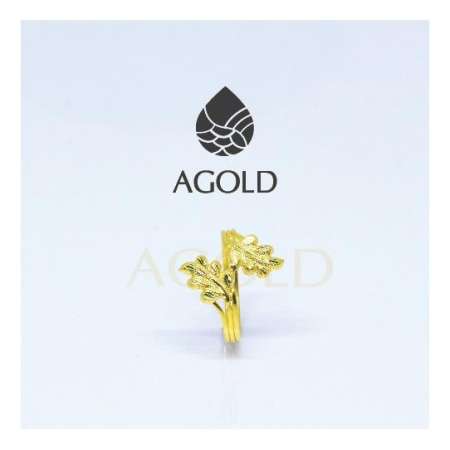 AGOLD ทองคำแท้96.50% แหวนใบมะกอก ยอดนิยม น้ำหนัก ครึ่งสลึง (1.9 กรัม) ฟรีกล่องใส่เครื่องประดับ