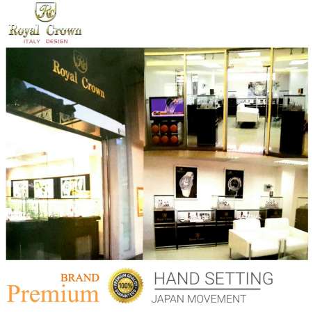 Royal Crown นาฬิกาสำหรับสตรี ประดับเพชร สายสแตนเลสอย่างดี รุ่น 6104-SSL (สี Silver)