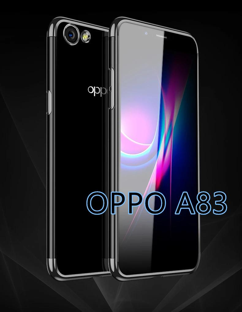 Case OPPO A83 เคสออฟโบ้ a83 เคสนิ่ม TPU เคสใสขอบสี สินค้ามาใหม่ สีดำ สีแดง สีนำเงิน เคสสวยและบาง ขายดีมาก