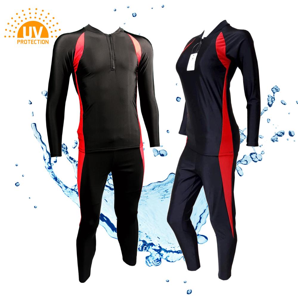 ชุดว่ายน้ำ ชุดว่ายน้ำแขนยาว ขายาว ชุดว่ายน้ำหญิง ชาย ทอม สีดำ ซิปหน้า สินค้าพร้อมส่งด่วน ขนาด M L XL 2XL 3XL 4XL