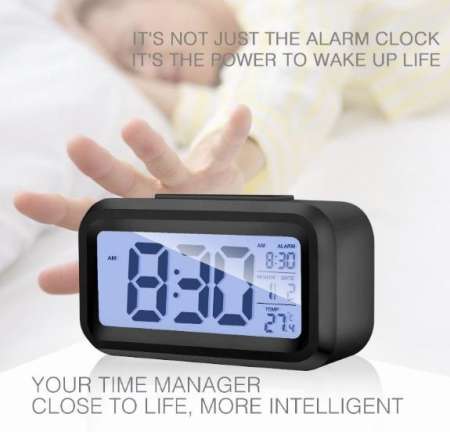 นาฬิกาปลุกดิจิตอล นาฬิกาปลุกเรืองแสง นาฬิกาปลุก หน้าจอ LED 