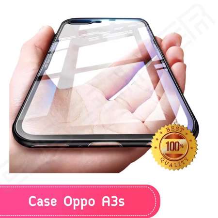 พร้อมส่ง Case Oppo A3s เคสออปโป้ เคสใส ขอบสีดำแดง เคสกันกระเเทก สินค้าใหม่ ขายดีสุด