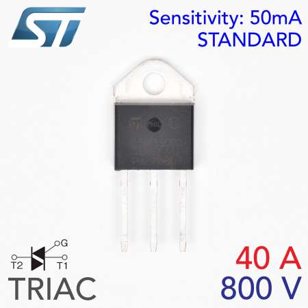 ขายสินค้าราคาถูก STMicroelectronics TRIAC ไตรแอค 40A 800V (BTA41-800B)
นำเข้าสินค้า