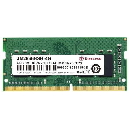 RAM-Memory for Notebook DDR4-2666 SO-DIMM 4GB : JM2666HSH-4G : Transcend - รับประกันตลอดอายุการใช้งาน - มีใบกำกับภาษี