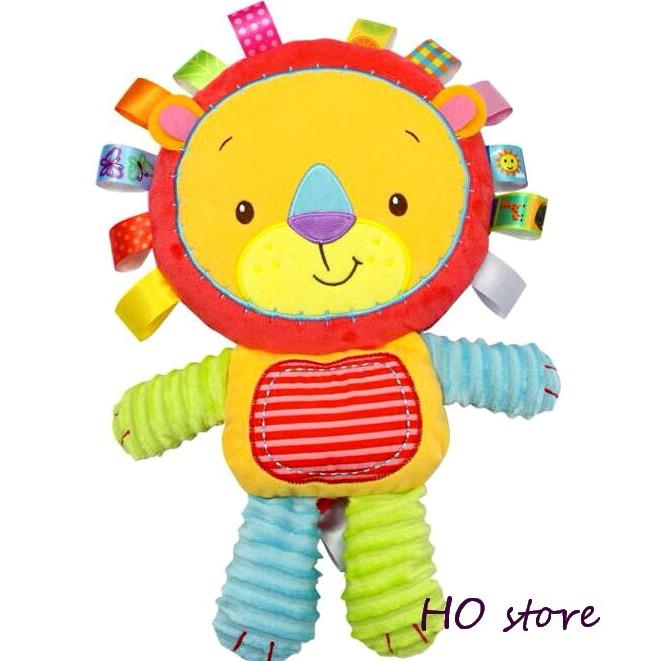 Haiso Home Happy Monkey ตุ๊กตาสิงโต ตุ๊กตาเขย่าแล้วมีเสียง ตุ๊กตาสำหรับเด็ก กดมีเสียงบี๊บๆ ของเล่นเสริมพัฒนาการ สูง 30 ซม. ตุ๊กตานุ่มมาก