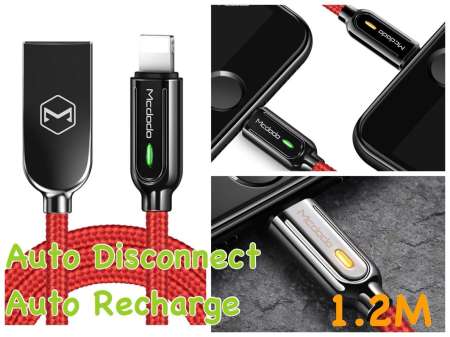 Mcdodo New Gen สายชาร์จไอโฟน รุ่น5-XS max iphone usb charger ตัดไฟและรีชาร์จอัตโนมัติ สีแดง Mcdodo New Gen สายชาร์จไอโฟน รุ่น5-XS max iphone usb charger ตัดไฟและรีชาร์จอัตโนมัติ สีแดง