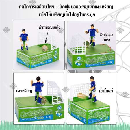 Elit กระปุกออมสิน ฟุตบอลโลก กระปุกออมสินนักฟุตบอล Soccer Player Goal Kicking Piggy Bank Football Money Box Score a Goal and Save รุ่น SKC-4587 2 ชิ้น