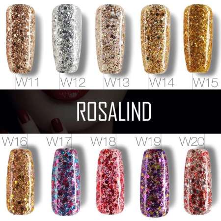 สีทาเล็บเจล ROSALIND สีไดมอนกริสเตอร์ 2019 Diamond Glitter Colors Series   ขนาด 10 ml.