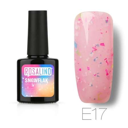 ROSALIND Snow flak  สียาทาเล็บเจล เกล็ดหิมะ เกล็ดหินอ่อน Gel Polish Soak Off UV LED (10ml.) #E17