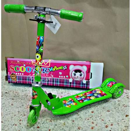 Kids castle สกู๊ตเตอร์ 3 ล้อ สำหรับเด็ก พับเก็บได้ ปรับความสูงได้ 3 ระดับมีไฟที่ล้อ Scooter 81B