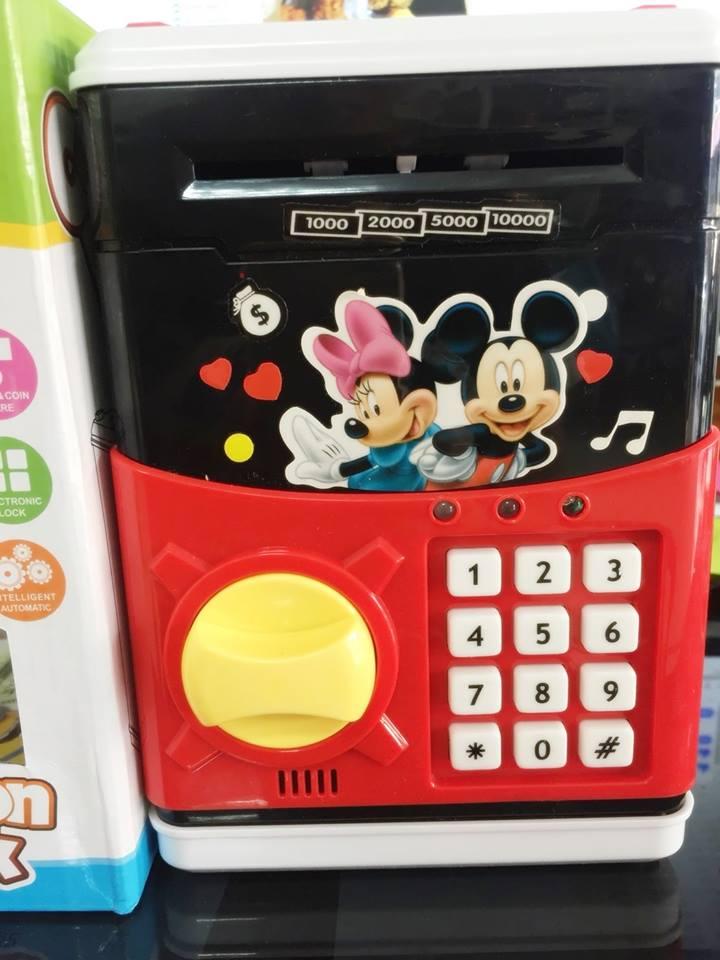 กระปุกออมสินตู้เซฟ (ATM) มิกกี้เม้าส์*แถมฟรี!ถ่าน