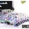 TOTO ชุดเครื่องนอน เฉพาะผ้าปูที่นอน 5 ฟุต ลายวงกลมโดนัทคละสี พื้นสีขาว TT267