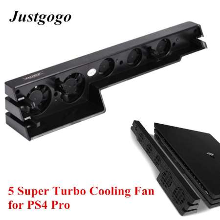 Justgogo 5 พัดลมระบายความร้อน ซูเปอร์ กังหัน การควบคุมอุณหภูมิ คูลเลอร์ สำหรับ PlayStation PS4 Pro