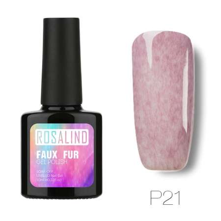 ROSALIND Faux Fur  สียาทาเล็บเจล ขนเฟอร์ Gel Polish Soak Off UV LED (10ml.) #P21