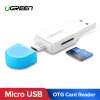 UGREEN OTG Card Reader for Huawei Y9, Vivo Y91,  Realme 3, ยูนิเวอร์แซล USB 2.0 OTG เครื่องอ่านบัตรสำหรับไมโคร SD/TFการ์ดหน่วยความจำแฟลช