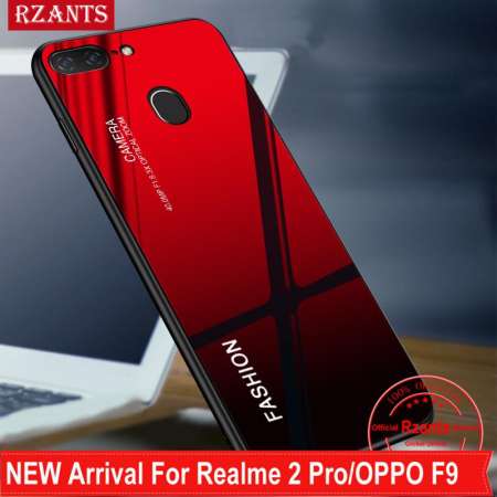 Rzants สำหรับ เคส OPPO F9,Realme 2 Pro เคสโทรศัพท์ เคสมือถือ Case【Gradient】Hybrid Protective Tempered Glass Ultra-thin light Hard Back Phone Casing