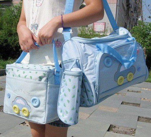 super baby กระเป๋าสัมภาระคุณแม่ ลายรถ เซต 3 ใบ รุ่น：mmb13