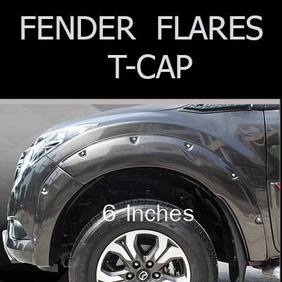 Fender Flares คิ้วล้อ โป่งเย็บ 6 นิ้วเย็บ Bt 50 Pro 2012-2016 สำหรับรถ (4 ประตู) มีไฟเเก้ม (สีดำด้าน)