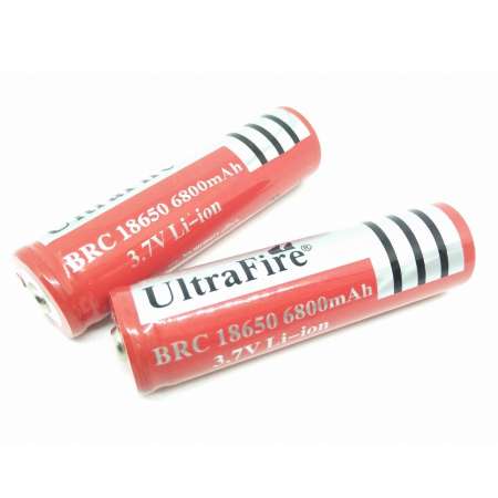 ถ่านชาร์จคุณภาพสูง Li-ion 18650 3.7V 6800 mAh พร้อมใช้งาน ( 2 ก้อน )