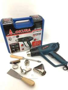 OKURA HA-2200 ปืนเป่าลมร้อน 550 องศา 2,000 วัตต์ พร้อมอุปกรณ์เสริม Heat Gun 2000 Watt 500 Degree Adjustable Dual Temperature Hot Air Gun with Full Accessories