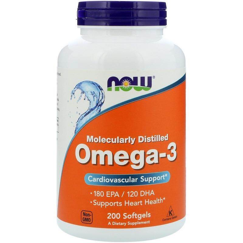 (โอเมก้า 3)Now Foods, Omega-3, 180 EPA/120 DHA, 200 Softgels