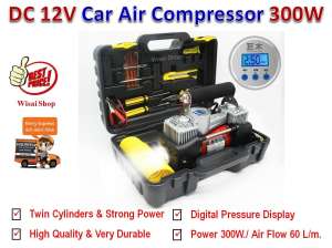 AWS ปั๊มลมไฟฟ้า DC 12V Car Air Compressor 300W ระบบ 2 ลูกสูบคู่ พร้อมกล่องใส่และเครื่องมือครบชุด AWS ปั๊มลมไฟฟ้า DC 12V Car Air Compressor 300W ระบบ 2 ลูกสูบคู่ พร้อมกล่องใส่และเครื่องมือครบชุด