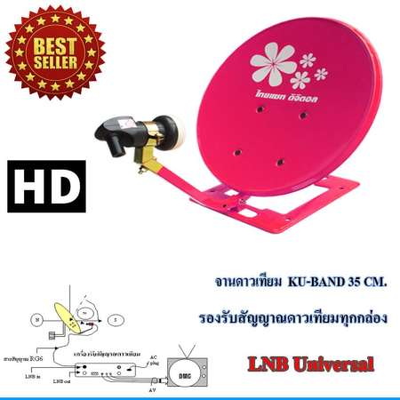 Thaisat ชุดจานดาวเทียม Thaisat รุ่น เล็กชัดดี (35cm)