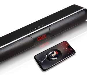 ลำโพงบลูทูธนาฬิกาบอกเวลาSound Bar รุ่นX500 หน้าจอdigital ระบบเสียงhifi ล้ำสมัยทรงมินิsound bar  หน้าจอดิจิตอลขนาดใหญ่ พลังเสียงเบสหนัก วางคู่TVได้ เป็นทั้งเครื่องเสียงและนาฬิกา แบตอึดใช้นาน แรงขับ 20วัตต์ ได้ทั้งพกพาและวางคู่ทีวี