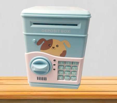 กระปุกออมสิน ตู้เซฟ ดูดแบงค์ ลายหมาน้อย น่ารัก Money Saving Automatic Deposit