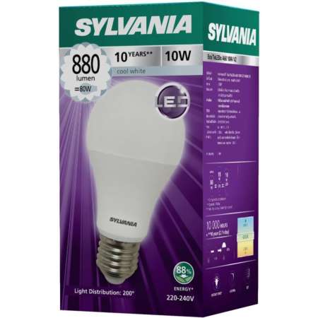 SYLVANIA หลอดไฟ LED Eco Toledo A60 10W แสง Coolwhite