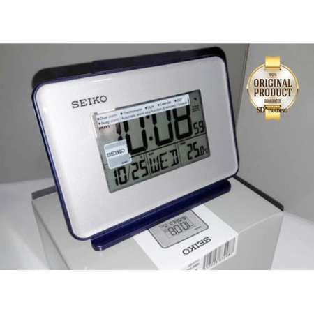 SEIKO DIGITAL นาฬิกาปลุก ดิจิตอล ตั้งโต๊ะ รุ่น QHL068L - สีเงิน